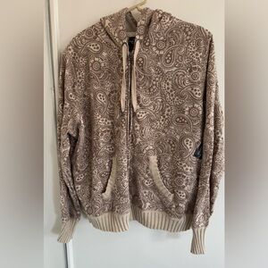 new with tag Faded Glory tan and beige paisley print jacket size XXL